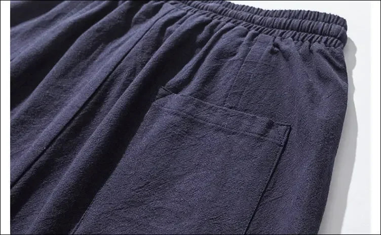 Cotton Linen Harem Pants Men Streetwear Joggers New Baggy Drop-crotch Pants Casual Trousers Men Sweatpants
