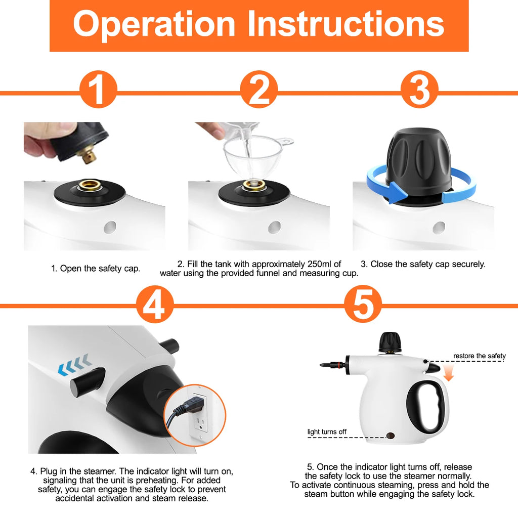 Household steam cleaners portable handheld kitchen range hood degreasers multi-surface bathroom floor, glass and car cleaners