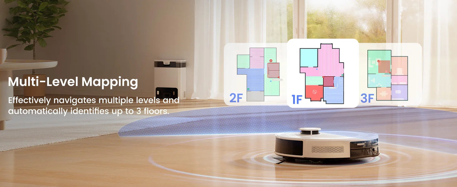 Lefant M2 Pro Robot Vacuum with Mop,Self-Emptying, 6000Pa , DTOF Laser Navigation, PSD Obstacle Avoidance, Wi-fi/Alexa Control