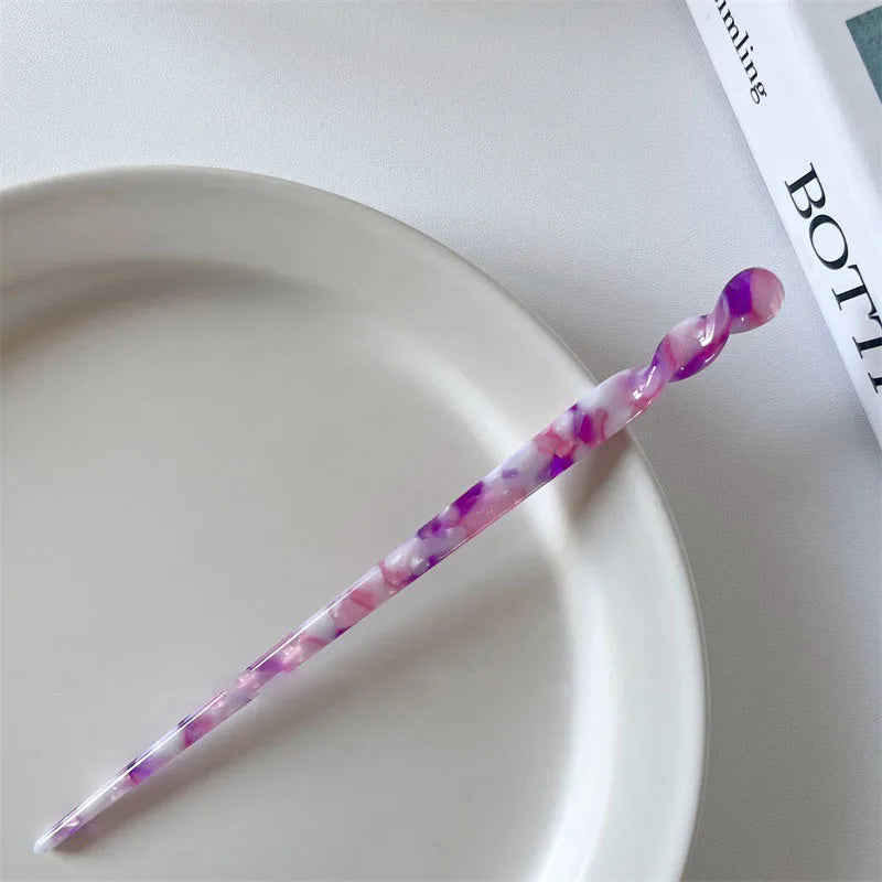 Vintage Chinese Style Hair Sticks for Women Girls Fashion Acetate Chopstick Shaped Hair Clips Pins Jewelry Hair Accessories 2030