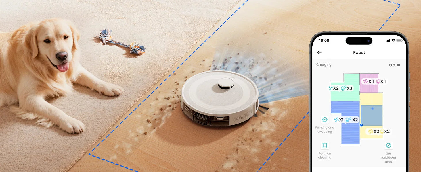 Lefant M2 Pro Robot Vacuum with Mop,Self-Emptying, 6000Pa , DTOF Laser Navigation, PSD Obstacle Avoidance, Wi-fi/Alexa Control