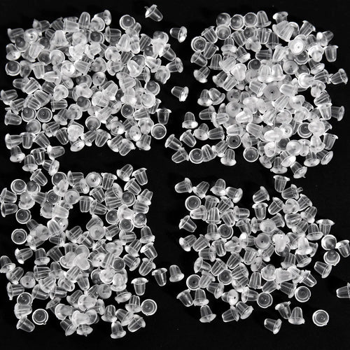 500pcs with Box Soft Rubber Ear Plugs transparent Earring Back Stopper Studs for Stud Earrings DIY Silicone Plug Back 2035
