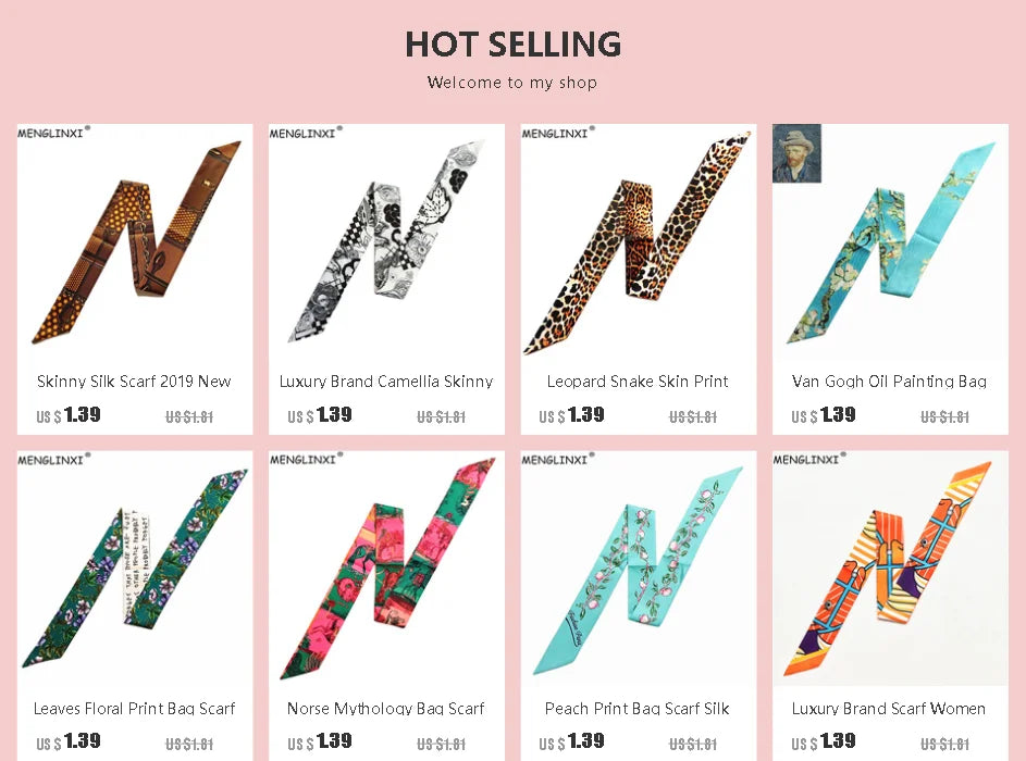 Gorgeous Saddle Print Summer Scarf 2023 Brand Design Women Skinny Bag Scarves Hair Band Neck Silk Scarf Ladies Foulard Headband