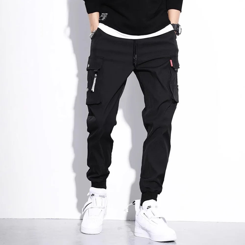 2026 New Trendy Solid Color Pants, Multi Flap Pocket Men's Cargo Pants, Loose Casual Outdoor Pants, Hombre Work Pants oversized