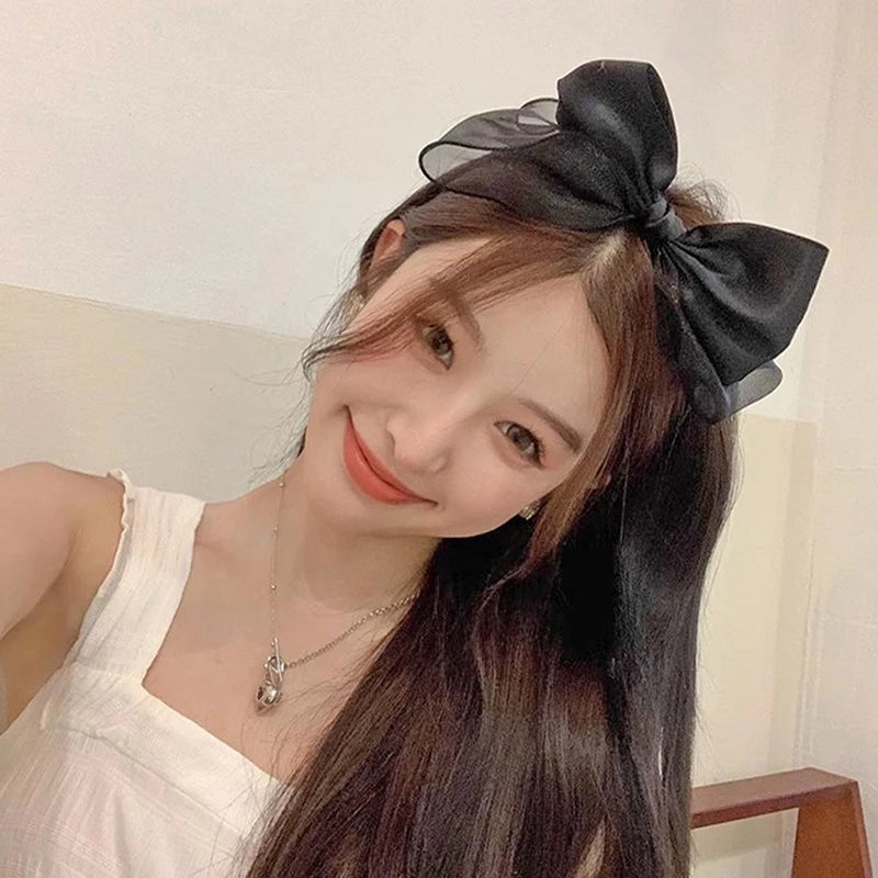 Lystrfac Korean Fabric Double Bow Headband for Women New Fashion Simple Hair Wash Hairband Ladies Headwear Hair Accessories