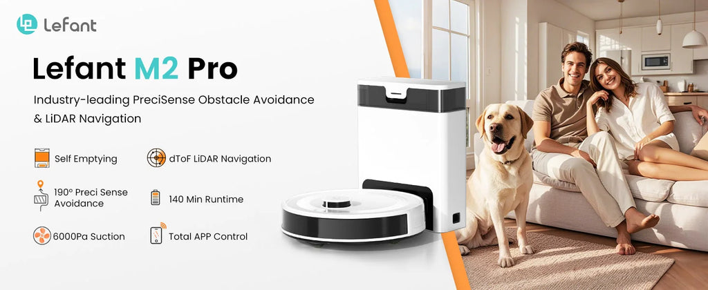 Lefant M2 Pro Robot Vacuum with Mop,Self-Emptying, 6000Pa , DTOF Laser Navigation, PSD Obstacle Avoidance, Wi-fi/Alexa Control