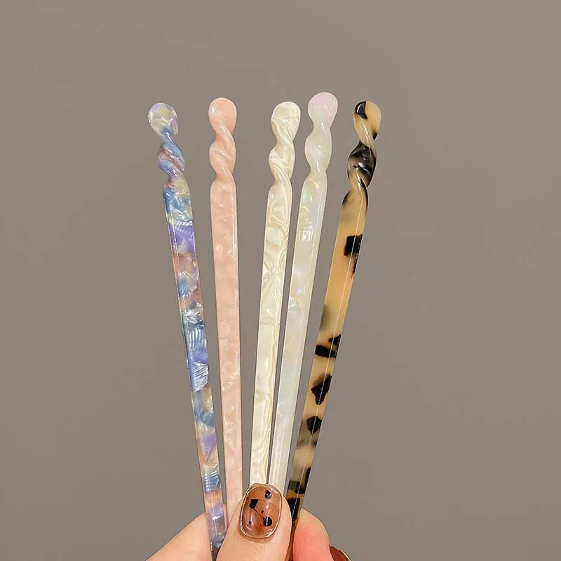 Vintage Chinese Style Hair Sticks for Women Girls Fashion Acetate Chopstick Shaped Hair Clips Pins Jewelry Hair Accessories 2030