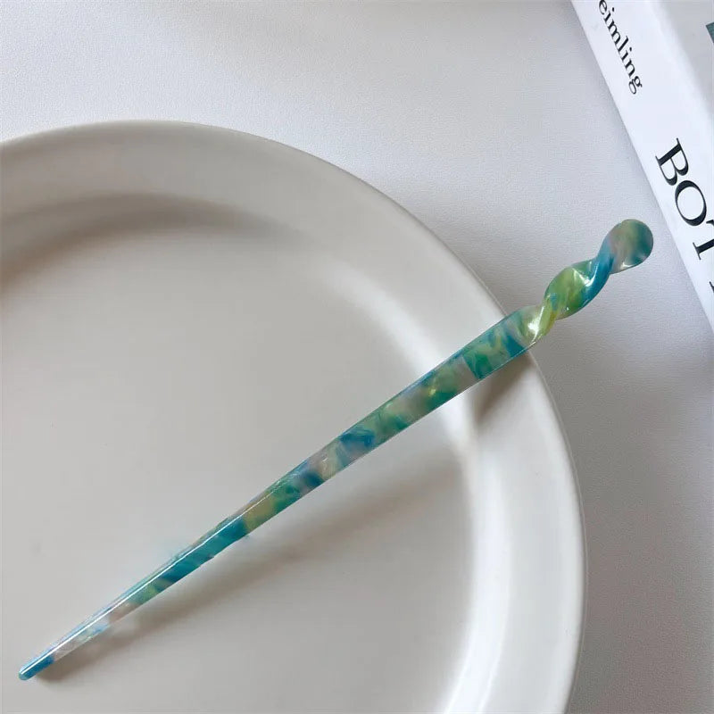Vintage Chinese Style Hair Sticks for Women Girls Fashion Acetate Chopstick Shaped Hair Clips Pins Jewelry Hair Accessories 2030