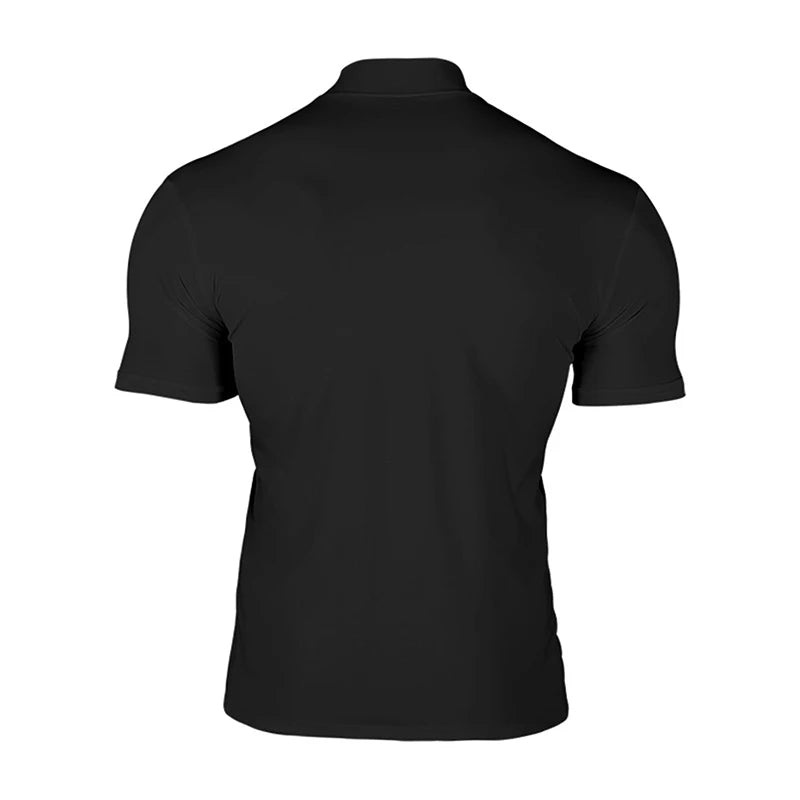 Men s Casual Short Sleeve T-Shirt  Fit Solid Color High Neck Summer Top Basic Tee Simple Style Comfortable Wear