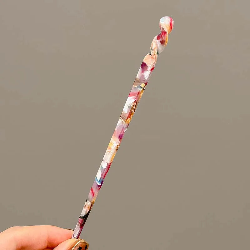 Vintage Chinese Style Hair Sticks for Women Girls Fashion Acetate Chopstick Shaped Hair Clips Pins Jewelry Hair Accessories 2030