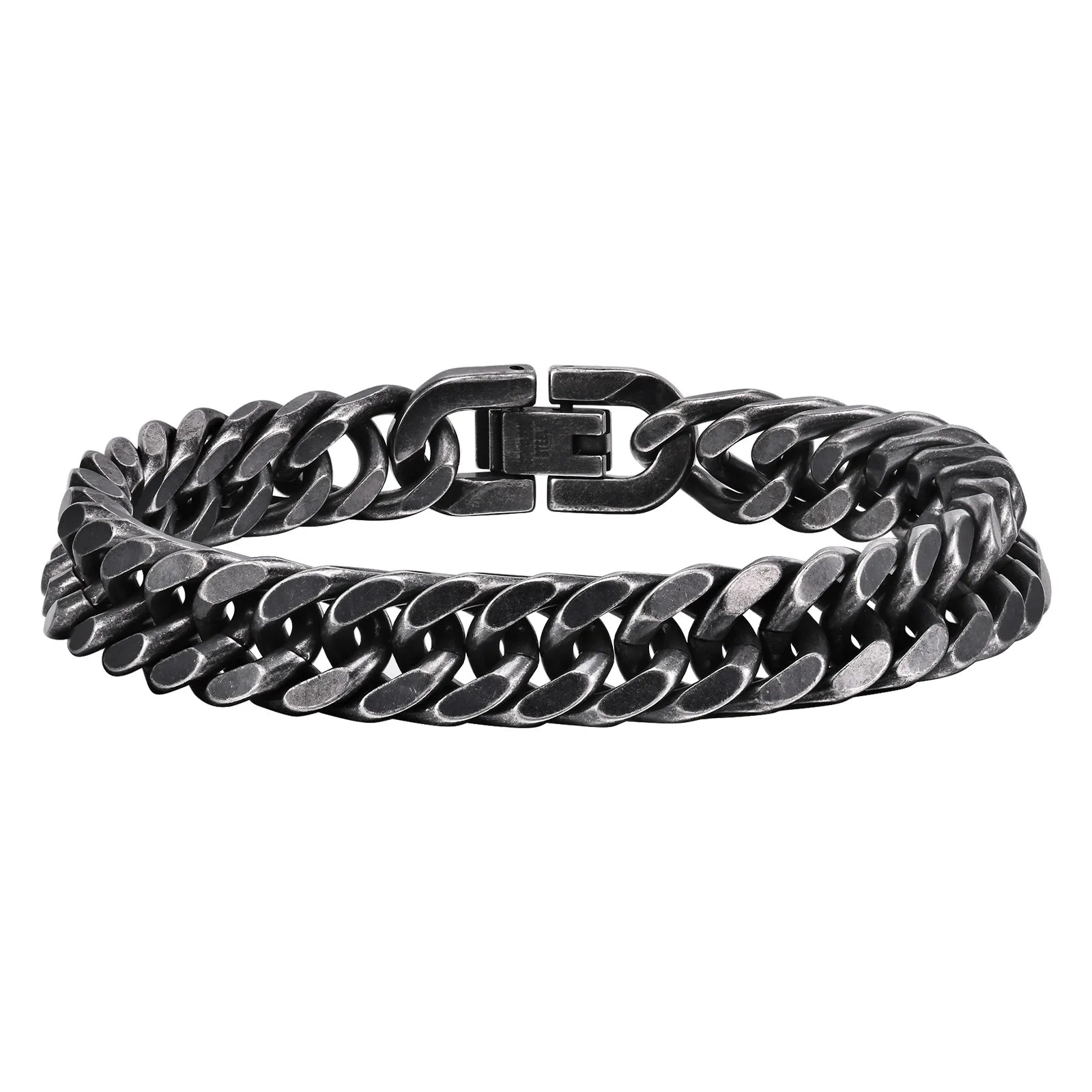 Stylish Double Curb Chain Bracelets for  Boys,8/10/12/15mm Stainless Steel Miami Link Wristband,Punk Jewelry Gifts