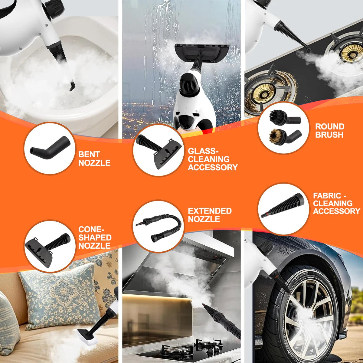 Household steam cleaners portable handheld kitchen range hood degreasers multi-surface bathroom floor, glass and car cleaners