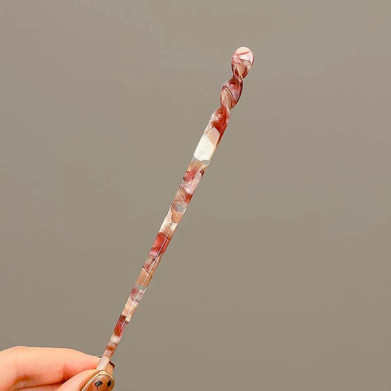 Vintage Chinese Style Hair Sticks for Women Girls Fashion Acetate Chopstick Shaped Hair Clips Pins Jewelry Hair Accessories 2030