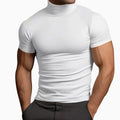 Men s Casual Short Sleeve T-Shirt  Fit Solid Color High Neck Summer Top Basic Tee Simple Style Comfortable Wear