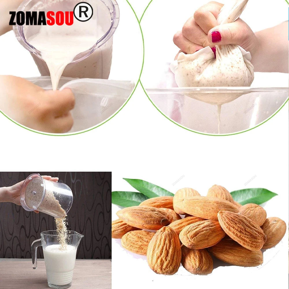 1/30Pc 100 Mesh Soy Milk Nylon Filter Bag Nut Milk Bag Net Yogurt Tea Coffee Oil Food Press Filter Strainers Mesh Strainer Bag