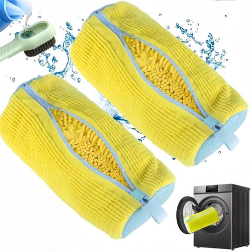 1/2/4PCS Shoe Washing Machine Bag with Liquid Shoe Brush Set Durable Laundry Shoe Bag and Soft Bristle Clean Brush for All Shoes