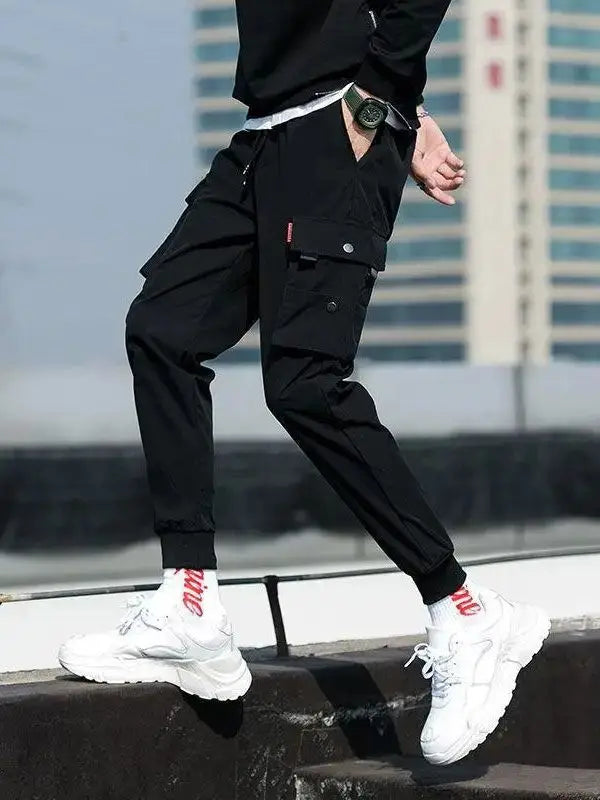 2026 New Trendy Solid Color Pants, Multi Flap Pocket Men's Cargo Pants, Loose Casual Outdoor Pants, Hombre Work Pants oversized