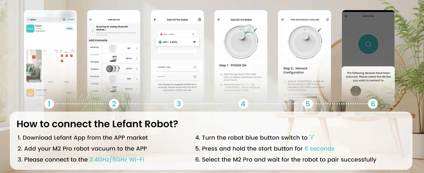 Lefant M2 Pro Robot Vacuum with Mop,Self-Emptying, 6000Pa , DTOF Laser Navigation, PSD Obstacle Avoidance, Wi-fi/Alexa Control