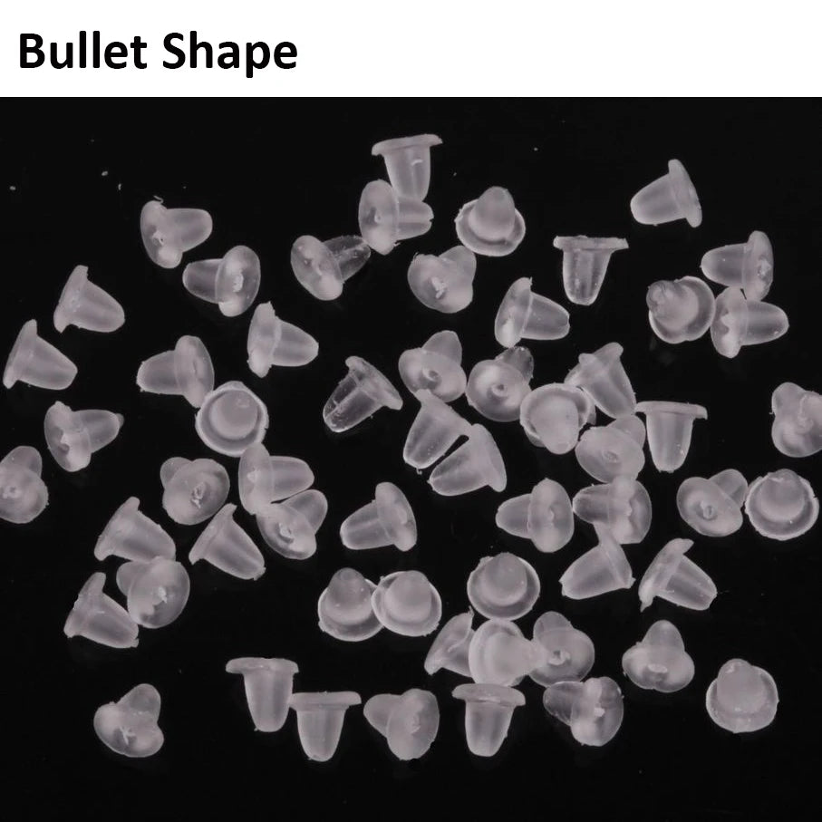 500pcs with Box Soft Rubber Ear Plugs transparent Earring Back Stopper Studs for Stud Earrings DIY Silicone Plug Back 2035