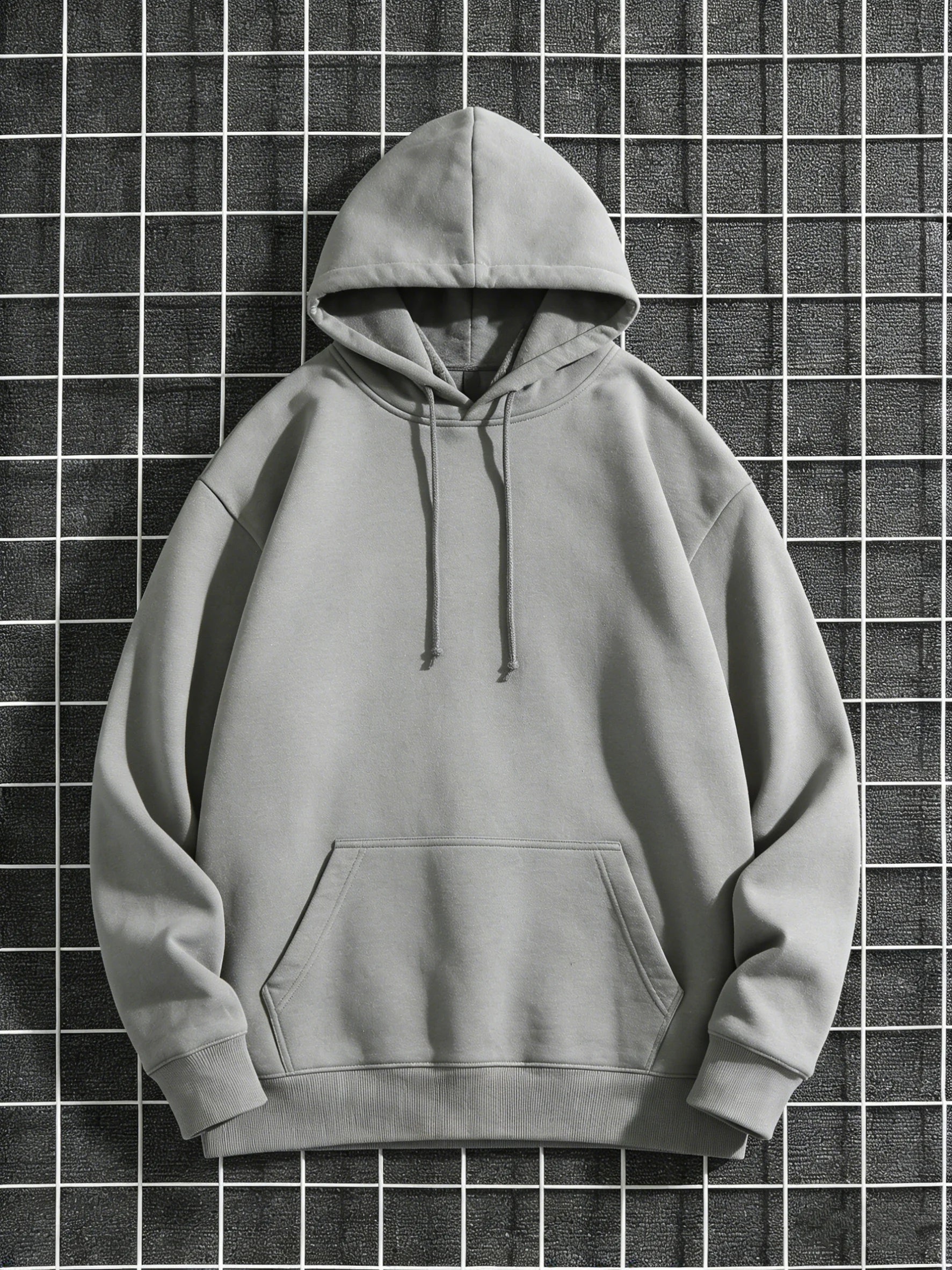 Men's Autumn/Winter Casual Sporty Fashion Pocket Sweatshirt Warm Solid Color Hooded Sweatshirt