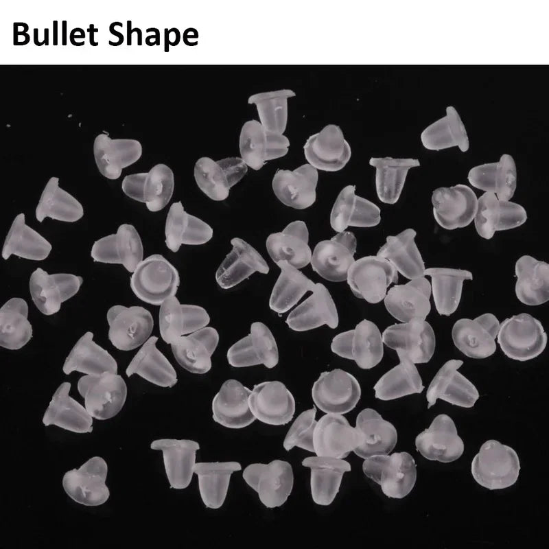 500pcs with Box Soft Rubber Ear Plugs transparent Earring Back Stopper Studs for Stud Earrings DIY Silicone Plug Back 2035