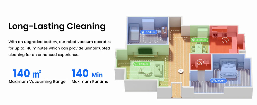 Lefant M2 Pro Robot Vacuum with Mop,Self-Emptying, 6000Pa , DTOF Laser Navigation, PSD Obstacle Avoidance, Wi-fi/Alexa Control