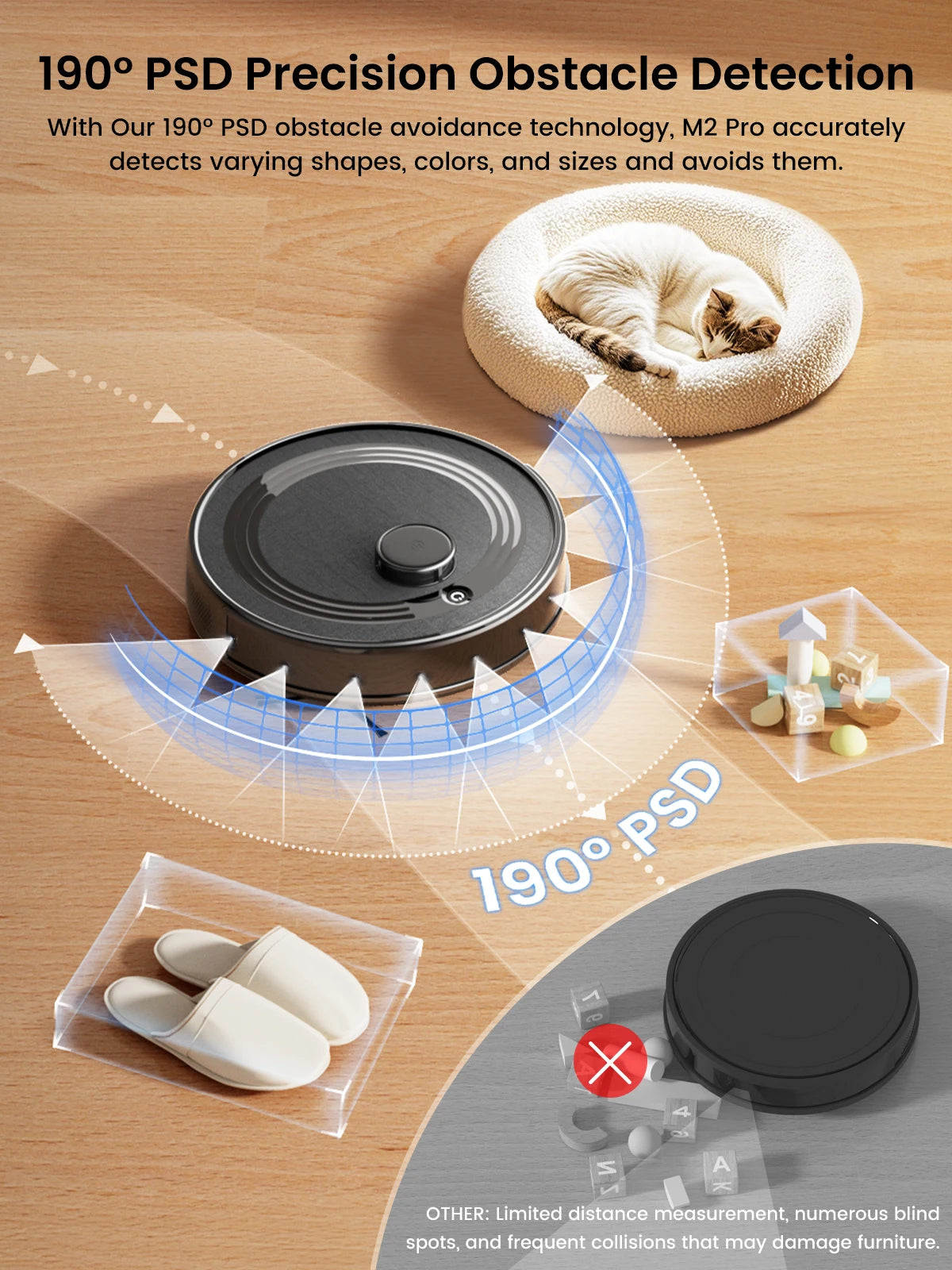 Lefant M2 Pro Robot Vacuum with Mop,Self-Emptying, 6000Pa , DTOF Laser Navigation, PSD Obstacle Avoidance, Wi-fi/Alexa Control
