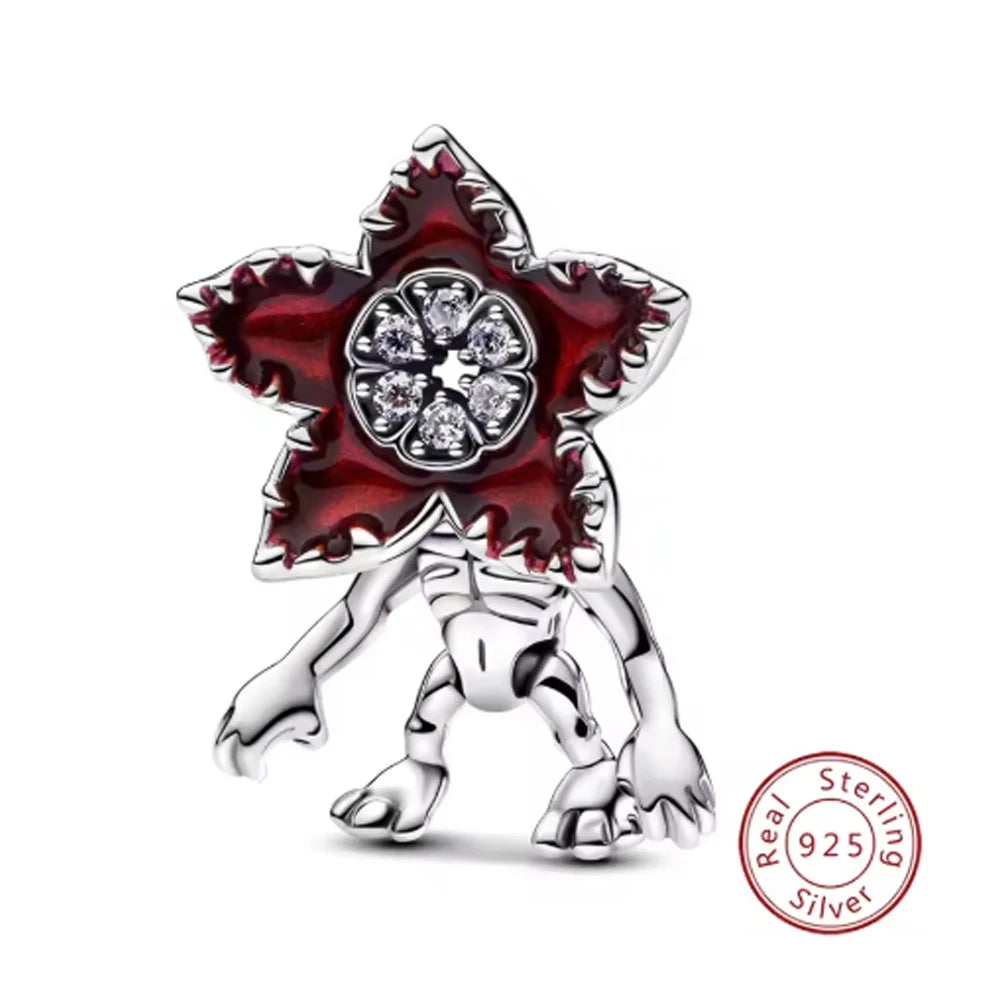 925 Sterling Silver Pendant Charms Beads Cute Metal Carnivorous Plant Monster Funny Trendy Collection Bracelet Necklace Jewelry