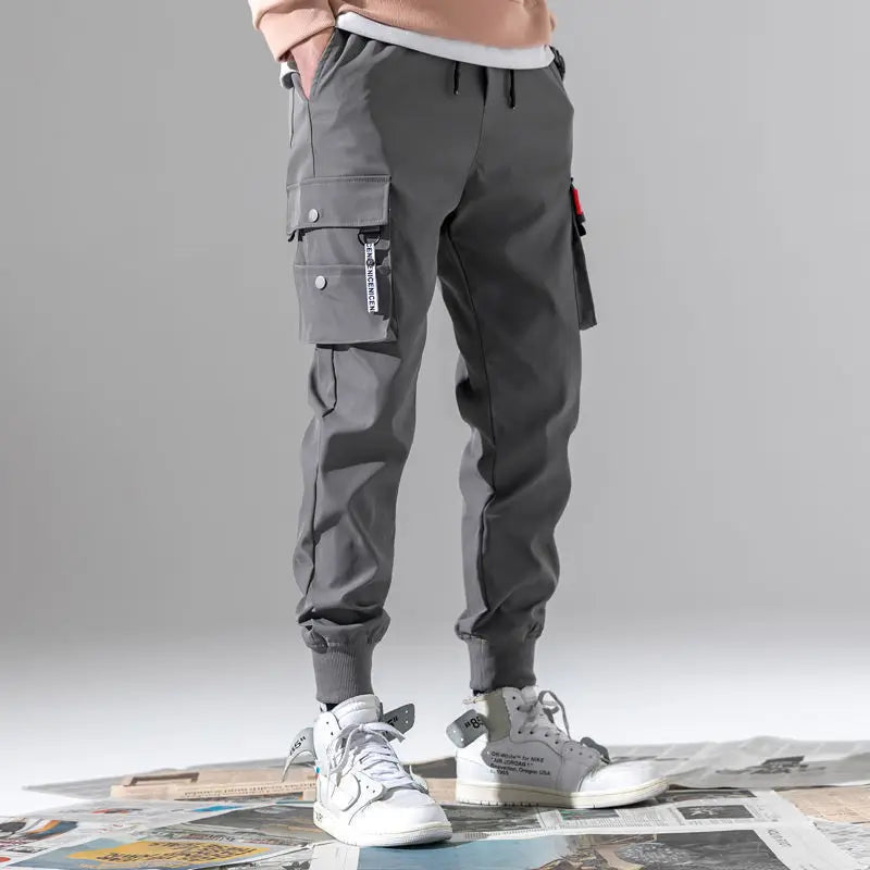 2026 New Trendy Solid Color Pants, Multi Flap Pocket Men's Cargo Pants, Loose Casual Outdoor Pants, Hombre Work Pants oversized
