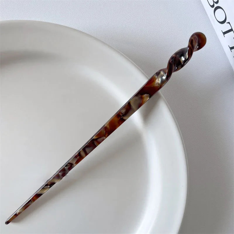 Vintage Chinese Style Hair Sticks for Women Girls Fashion Acetate Chopstick Shaped Hair Clips Pins Jewelry Hair Accessories 2030