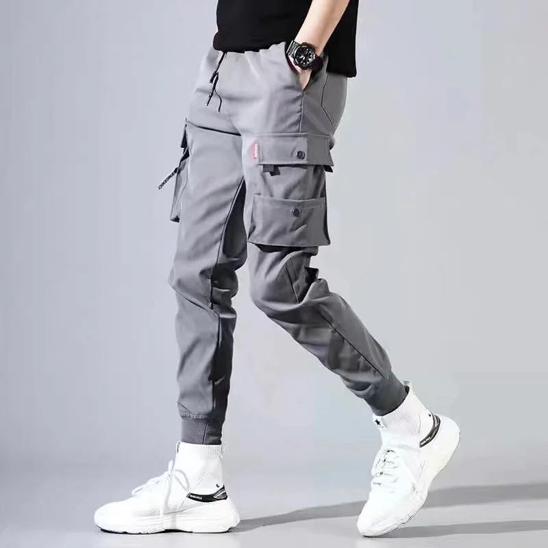 2026 New Trendy Solid Color Pants, Multi Flap Pocket Men's Cargo Pants, Loose Casual Outdoor Pants, Hombre Work Pants oversized