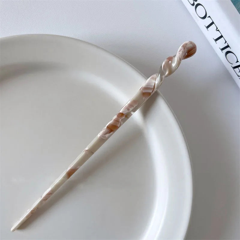 Vintage Chinese Style Hair Sticks for Women Girls Fashion Acetate Chopstick Shaped Hair Clips Pins Jewelry Hair Accessories 2030