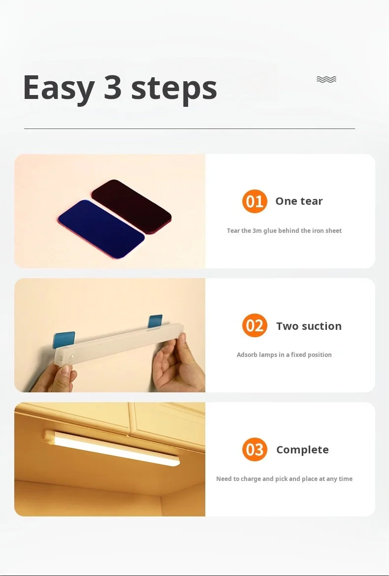 Motion Sensor LED Night Light — Wireless & Rechargeable