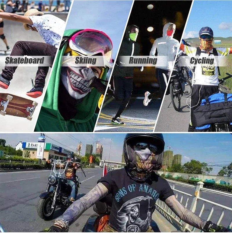 Bicycle Bandana Scarf Seamless Tactical Neck Cover Cycling Ski Face Mask Balaclava for Men Motorcycle Hiking Fishing Snowboard