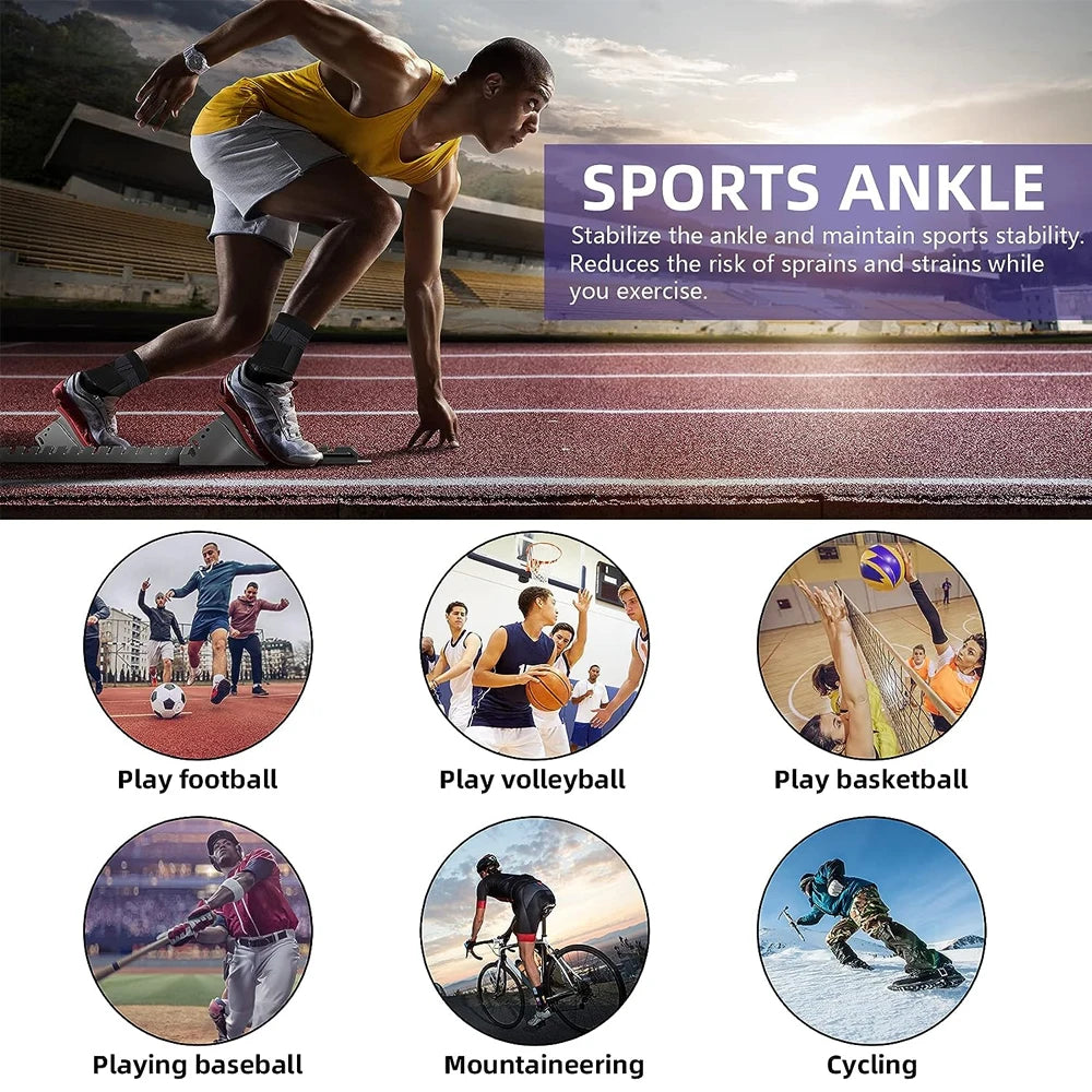 1 Pcs Ankle Brace Compression Sleeve, Adjustable Ankle Support Strap for Sprained, Plantar Fasciitis, Injury Recovery, Running
