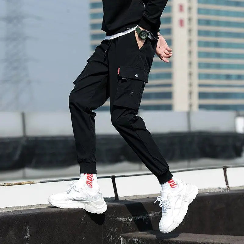 2026 New Trendy Solid Color Pants, Multi Flap Pocket Men's Cargo Pants, Loose Casual Outdoor Pants, Hombre Work Pants oversized