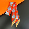 Gorgeous Saddle Print Summer Scarf 2023 Brand Design Women Skinny Bag Scarves Hair Band Neck Silk Scarf Ladies Foulard Headband