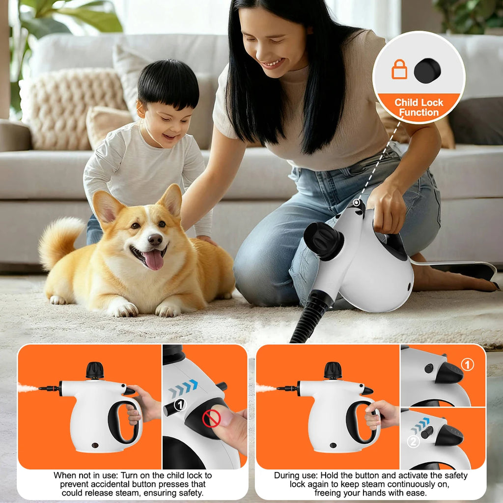 Household steam cleaners portable handheld kitchen range hood degreasers multi-surface bathroom floor, glass and car cleaners