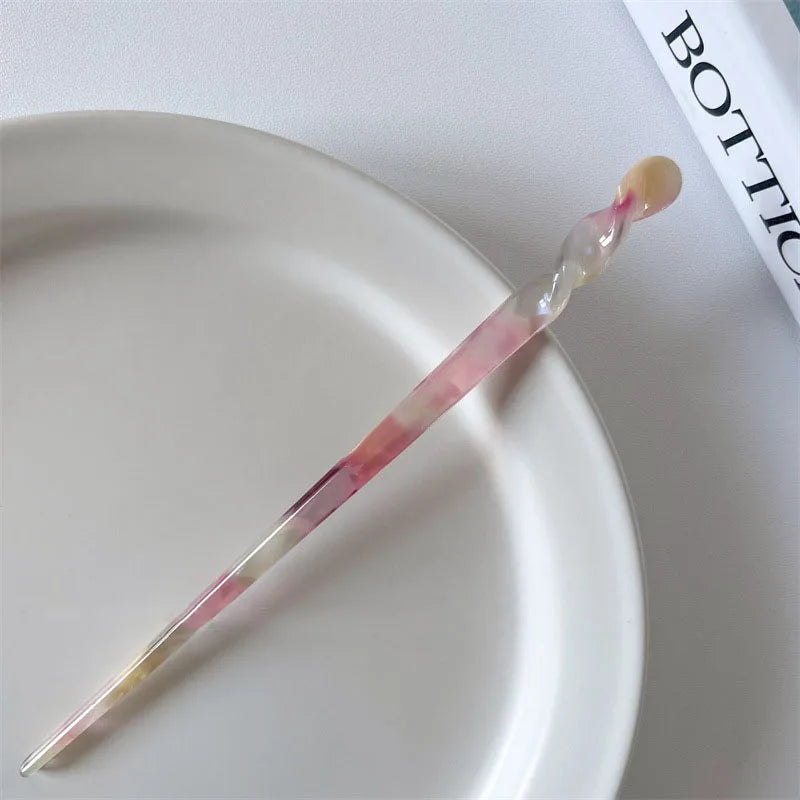 Vintage Chinese Style Hair Sticks for Women Girls Fashion Acetate Chopstick Shaped Hair Clips Pins Jewelry Hair Accessories 2030